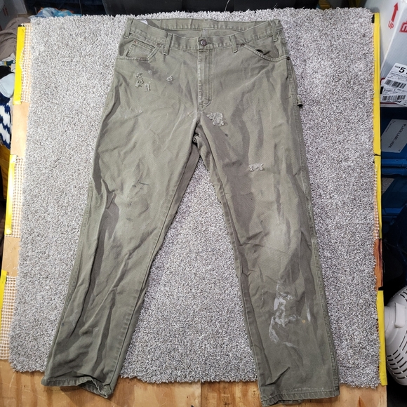 Vintage Distressed Dickies Work Pants Brown -- Size 40 x 40 Mens - Picture 1 of 12